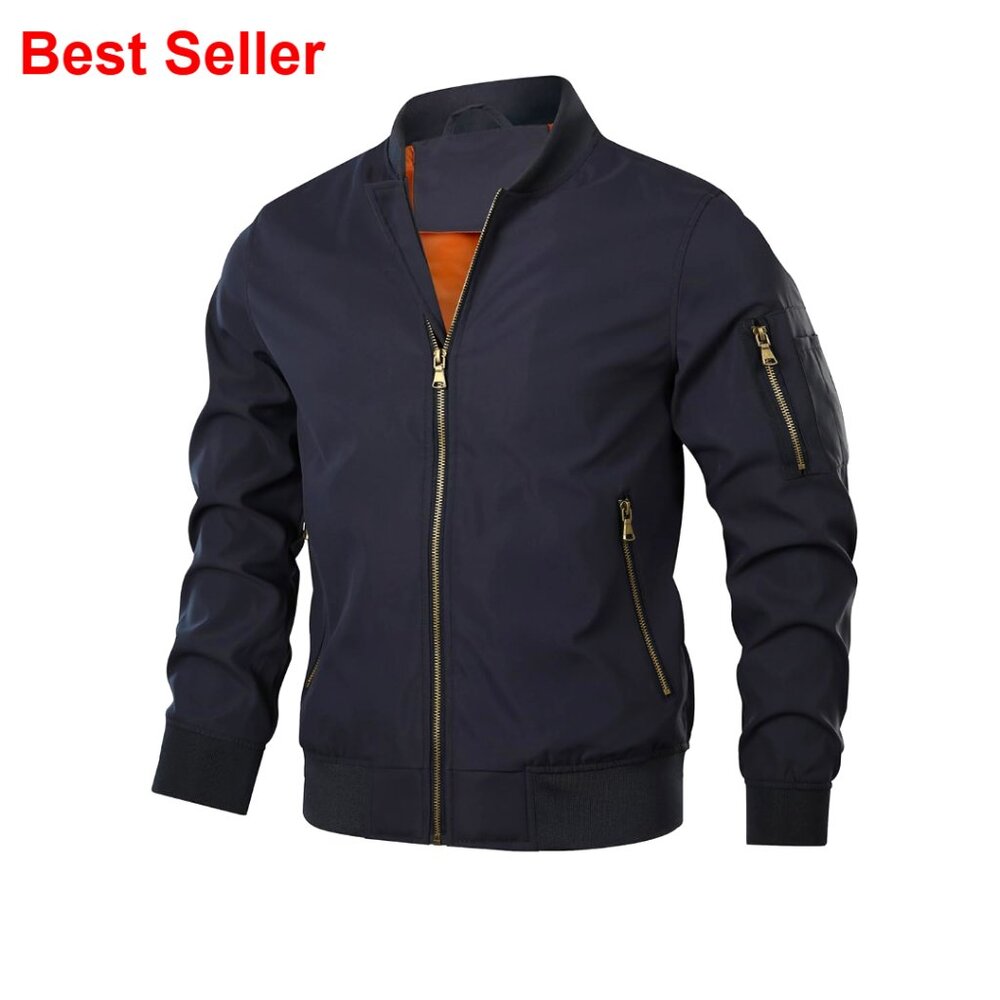 Polyester Lightweight Bomber Jacket Windbreaker W… - image 1
